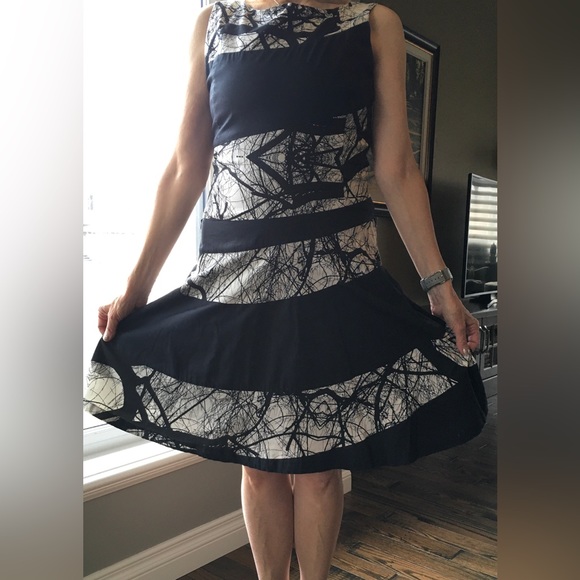 Skunk Funk -Sleeveless A-line Dress Black/white Size small - Picture 2 of 5